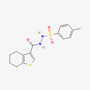 molecular formula C16H18N2O3S2 B2683259 N'-[(4-methylphenyl)sulfonyl]-4,5,6,7-tetrahydro-1-benzothiophene-3-carbohydrazide CAS No. 136790-42-6