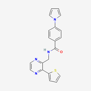 4-(1H-pyrrol-1-yl)-N-((3-(thiophen-2-yl)pyrazin-2-yl)methyl)benzamide