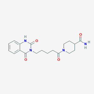 1-[5-(2,4-dioxo-1H-quinazolin-3-yl)pentanoyl]piperidine-4-carboxamide