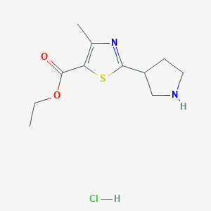 Ethyl 4-methyl-2-(pyrrolidin-3-yl)-1,3-thiazole-5-carboxylate hydrochloride