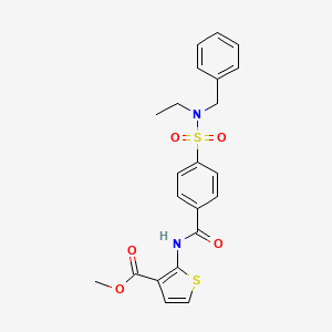 molecular formula C22H22N2O5S2 B2683288 methyl 2-{4-[benzyl(ethyl)sulfamoyl]benzamido}thiophene-3-carboxylate CAS No. 921096-58-4