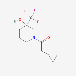 molecular formula C11H16F3NO2 B2683329 2-Cyclopropyl-1-[3-hydroxy-3-(trifluoromethyl)piperidin-1-yl]ethan-1-one CAS No. 2097937-17-0