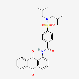 molecular formula C29H30N2O5S B2683384 4-[bis(2-methylpropyl)sulfamoyl]-N-(9,10-dioxo-9,10-dihydroanthracen-1-yl)benzamide CAS No. 476320-83-9