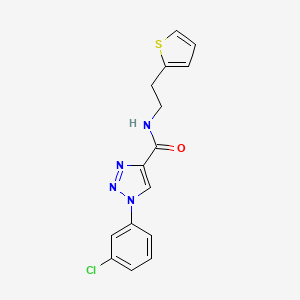 molecular formula C15H13ClN4OS B2683403 1-(3-chlorophenyl)-N-(2-(thiophen-2-yl)ethyl)-1H-1,2,3-triazole-4-carboxamide CAS No. 1326834-17-6