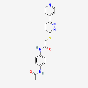 molecular formula C19H17N5O2S B2683406 N-(4-acetamidophenyl)-2-{[6-(pyridin-4-yl)pyridazin-3-yl]sulfanyl}acetamide CAS No. 872702-03-9