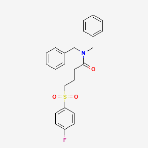 molecular formula C24H24FNO3S B2683422 N,N-dibenzyl-4-(4-fluorobenzenesulfonyl)butanamide CAS No. 941987-67-3