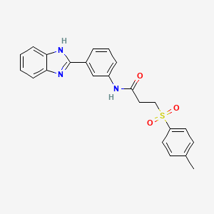 molecular formula C23H21N3O3S B2683462 N-(3-(1H-benzo[d]imidazol-2-yl)phenyl)-3-tosylpropanamide CAS No. 895447-78-6