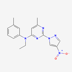 molecular formula C17H18N6O2 B2683474 N-ethyl-6-methyl-N-(3-methylphenyl)-2-(4-nitro-1H-pyrazol-1-yl)pyrimidin-4-amine CAS No. 1001608-03-2