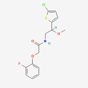 molecular formula C15H15ClFNO3S B2683480 N-[2-(5-chlorothiophen-2-yl)-2-methoxyethyl]-2-(2-fluorophenoxy)acetamide CAS No. 2034257-18-4
