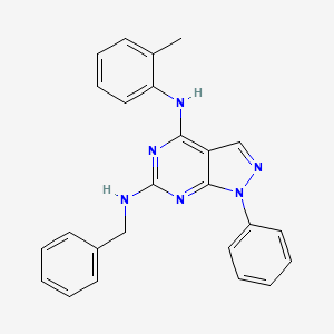 molecular formula C25H22N6 B2683483 N~6~-benzyl-N~4~-(2-methylphenyl)-1-phenyl-1H-pyrazolo[3,4-d]pyrimidine-4,6-diamine CAS No. 946321-62-6