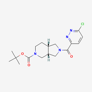 molecular formula C17H23ClN4O3 B2683491 Tert-butyl (3aR,7aS)-2-(6-chloropyridazine-3-carbonyl)-3,3a,4,6,7,7a-hexahydro-1H-pyrrolo[3,4-c]pyridine-5-carboxylate CAS No. 2402789-20-0