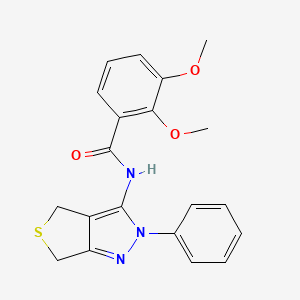 molecular formula C20H19N3O3S B2683503 2,3-dimethoxy-N-(2-phenyl-4,6-dihydro-2H-thieno[3,4-c]pyrazol-3-yl)benzamide CAS No. 361166-94-1