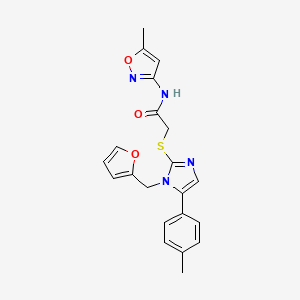 2-((1-(furan-2-ylmethyl)-5-(p-tolyl)-1H-imidazol-2-yl)thio)-N-(5-methylisoxazol-3-yl)acetamide
