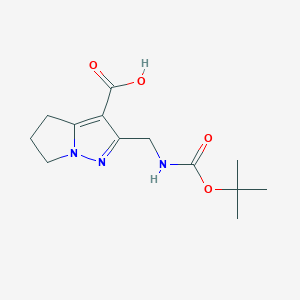 2-[[(2-Methylpropan-2-yl)oxycarbonylamino]methyl]-5,6-dihydro-4H-pyrrolo[1,2-b]pyrazole-3-carboxylic acid
