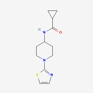 molecular formula C12H17N3OS B2683538 N-[1-(1,3-THIAZOL-2-YL)PIPERIDIN-4-YL]CYCLOPROPANECARBOXAMIDE CAS No. 1448070-29-8