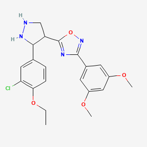 5-[3-(3-Chloro-4-ethoxyphenyl)pyrazolidin-4-yl]-3-(3,5-dimethoxyphenyl)-1,2,4-oxadiazole