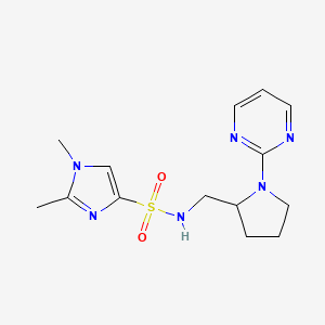 1,2-dimethyl-N-{[1-(pyrimidin-2-yl)pyrrolidin-2-yl]methyl}-1H-imidazole-4-sulfonamide