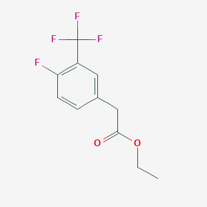 molecular formula C11H10F4O2 B2683585 (4-Fluoro-3-trifluoromethyl-phenyl)-acetic acid ethyl ester CAS No. 1417503-63-9