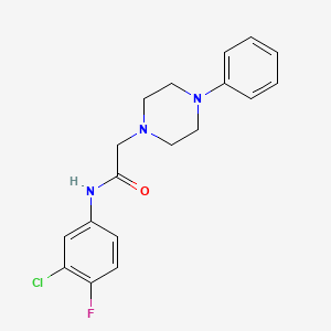 molecular formula C18H19ClFN3O B2683588 N-(3-chloro-4-fluorophenyl)-2-(4-phenylpiperazin-1-yl)acetamide CAS No. 303091-00-1