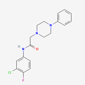 N-(3-chloro-4-fluorophenyl)-2-(4-phenylpiperazin-1-yl)acetamide