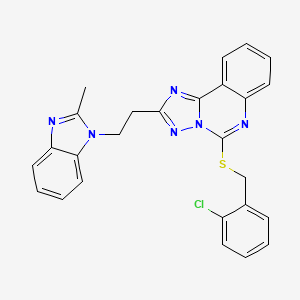5-[(2-Chlorophenyl)methylsulfanyl]-2-[2-(2-methylbenzimidazol-1-yl)ethyl]-[1,2,4]triazolo[1,5-c]quinazoline