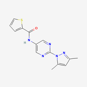 molecular formula C14H13N5OS B2683613 N-(2-(3,5-dimethyl-1H-pyrazol-1-yl)pyrimidin-5-yl)thiophene-2-carboxamide CAS No. 1421459-61-1