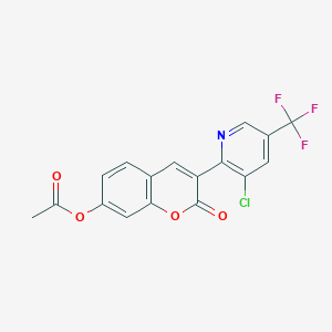 3-[3-chloro-5-(trifluoromethyl)pyridin-2-yl]-2-oxo-2H-chromen-7-yl acetate