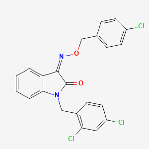 (3Z)-3-{[(4-chlorophenyl)methoxy]imino}-1-[(2,4-dichlorophenyl)methyl]-2,3-dihydro-1H-indol-2-one