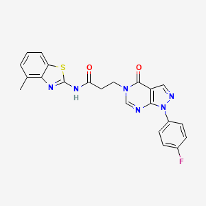 3-(1-(4-fluorophenyl)-4-oxo-1H-pyrazolo[3,4-d]pyrimidin-5(4H)-yl)-N-(4-methylbenzo[d]thiazol-2-yl)propanamide