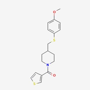 (4-(((4-Methoxyphenyl)thio)methyl)piperidin-1-yl)(thiophen-3-yl)methanone