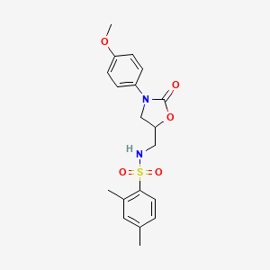 molecular formula C19H22N2O5S B2683644 N-((3-(4-methoxyphenyl)-2-oxooxazolidin-5-yl)methyl)-2,4-dimethylbenzenesulfonamide CAS No. 955226-25-2