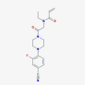 molecular formula C18H21FN4O2 B2683650 N-[2-[4-(4-Cyano-2-fluorophenyl)piperazin-1-yl]-2-oxoethyl]-N-ethylprop-2-enamide CAS No. 2361706-27-4