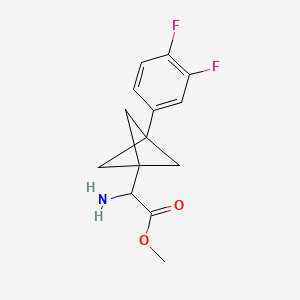 molecular formula C14H15F2NO2 B2683665 Methyl 2-amino-2-[3-(3,4-difluorophenyl)-1-bicyclo[1.1.1]pentanyl]acetate CAS No. 2287266-32-2