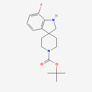 molecular formula C17H23FN2O2 B2683672 tert-Butyl 7-fluoro-1,2-dihydrospiro[indole-3,4'-piperidine]-1'-carboxylate CAS No. 1290625-24-9