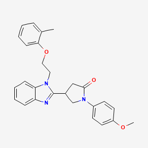 molecular formula C27H27N3O3 B2683689 1-(4-甲氧基苯基)-4-(1-(2-(邻甲苯氧基)乙基)-1H-苯并[d]咪唑-2-基)吡咯烷-2-酮 CAS No. 877786-20-4