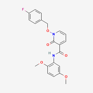 molecular formula C21H19FN2O5 B2683691 N-(2,5-dimethoxyphenyl)-1-[(4-fluorophenyl)methoxy]-2-oxo-1,2-dihydropyridine-3-carboxamide CAS No. 868678-54-0