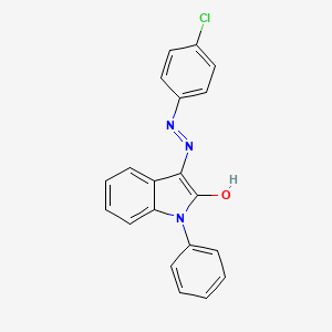 molecular formula C20H14ClN3O B2683699 1-phenyl-1H-indole-2,3-dione 3-[N-(4-chlorophenyl)hydrazone] CAS No. 303984-90-9