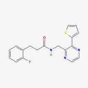 3-(2-fluorophenyl)-N-((3-(thiophen-2-yl)pyrazin-2-yl)methyl)propanamide