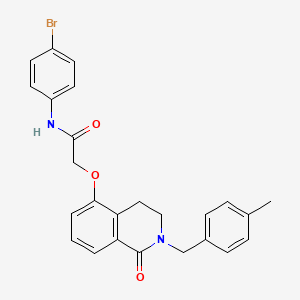 molecular formula C25H23BrN2O3 B2683730 N-(4-bromophenyl)-2-({2-[(4-methylphenyl)methyl]-1-oxo-1,2,3,4-tetrahydroisoquinolin-5-yl}oxy)acetamide CAS No. 850906-29-5