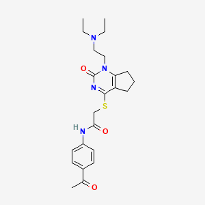 N-(4-acetylphenyl)-2-((1-(2-(diethylamino)ethyl)-2-oxo-2,5,6,7-tetrahydro-1H-cyclopenta[d]pyrimidin-4-yl)thio)acetamide