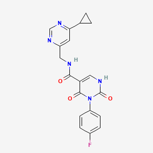 N-((6-cyclopropylpyrimidin-4-yl)methyl)-3-(4-fluorophenyl)-2,4-dioxo-1,2,3,4-tetrahydropyrimidine-5-carboxamide