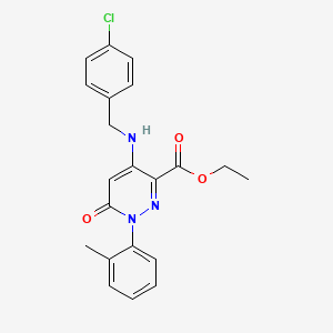 Ethyl 4-((4-chlorobenzyl)amino)-6-oxo-1-(o-tolyl)-1,6-dihydropyridazine-3-carboxylate