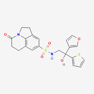 N-(2-(furan-3-yl)-2-hydroxy-2-(thiophen-2-yl)ethyl)-4-oxo-2,4,5,6-tetrahydro-1H-pyrrolo[3,2,1-ij]quinoline-8-sulfonamide