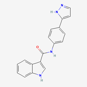 molecular formula C18H14N4O B2683811 N-(4-(1H-pyrazol-3-yl)phenyl)-1H-indole-3-carboxamide CAS No. 1210872-33-5