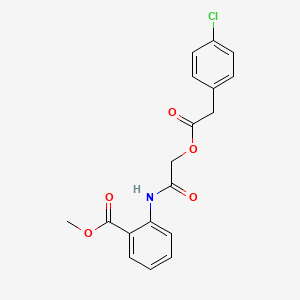 molecular formula C18H16ClNO5 B2683831 METHYL 2-(2-{[2-(4-CHLOROPHENYL)ACETYL]OXY}ACETAMIDO)BENZOATE CAS No. 899099-25-3