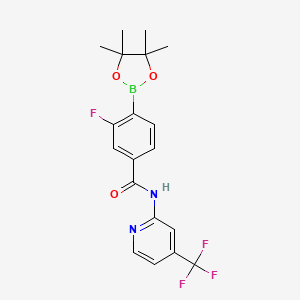 3-Fluoro-4-(4,4,5,5-tetramethyl-1,3,2-dioxaborolan-2-yl)-N-(4-(trifluoromethyl)pyridin-2-yl)benzamide