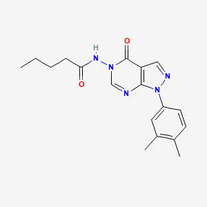 N-(1-(3,4-dimethylphenyl)-4-oxo-1H-pyrazolo[3,4-d]pyrimidin-5(4H)-yl)pentanamide