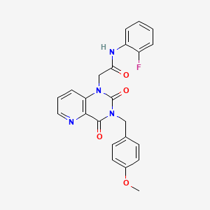 molecular formula C23H19FN4O4 B2683844 N-(2-fluorophenyl)-2-(3-(4-methoxybenzyl)-2,4-dioxo-3,4-dihydropyrido[3,2-d]pyrimidin-1(2H)-yl)acetamide CAS No. 921531-59-1