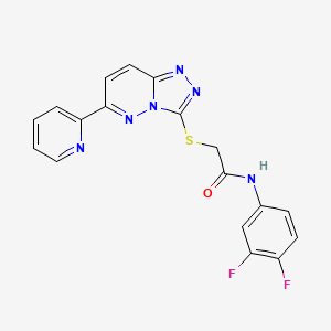 molecular formula C18H12F2N6OS B2683848 N-(3,4-difluorophenyl)-2-{[6-(pyridin-2-yl)-[1,2,4]triazolo[4,3-b]pyridazin-3-yl]sulfanyl}acetamide CAS No. 894056-46-3