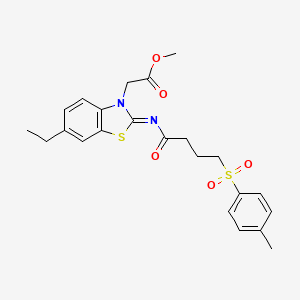 (E)-methyl 2-(6-ethyl-2-((4-tosylbutanoyl)imino)benzo[d]thiazol-3(2H)-yl)acetate